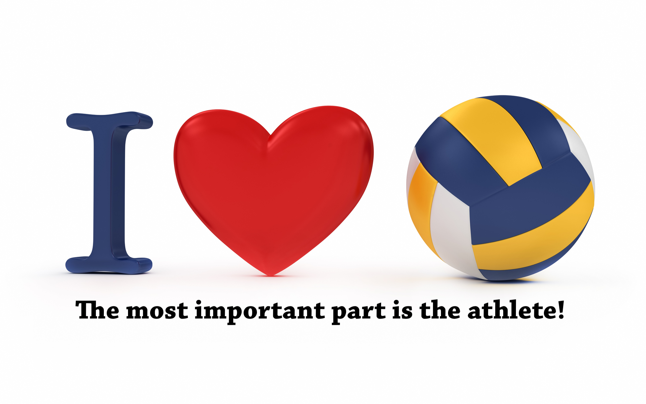 I love volleyball "I love volleyball" written with symbols, 3d render