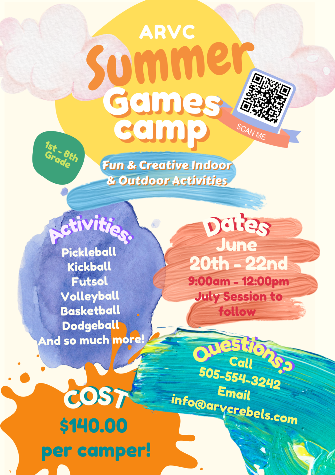 ARVC Kids Summer Camp Flyer